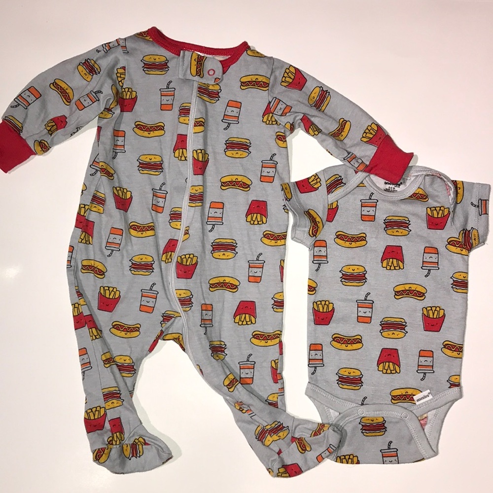 Footed Pajamas with Matching Onesie